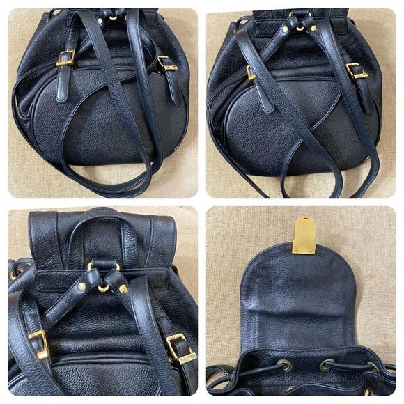MCM Pebbled Leather Vintage Backpack Black D2037 main image 5